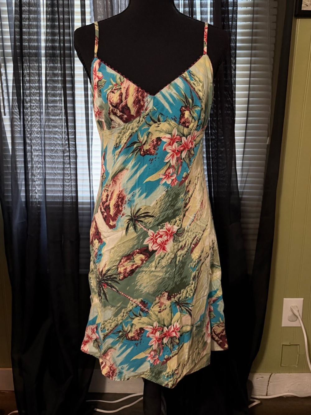 Local Motion Tropical Floral Mini Slip Dress